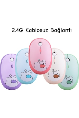 Geezer M2 Hello Bear 2.4g 1600dpi Kablosuz Mouse Mavi Smk-m2