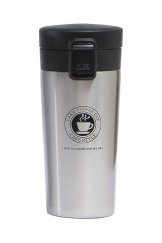 Kilitli 304 L Çelik Gri 500 Ml Kahve Termos Mug Cin406gr Çok Renkli