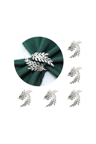 Shineyee "6'lık Şık Gümüş Peçete Halkası Seti - Sofra Şıklığı İçin Mükemmel" Gümüş