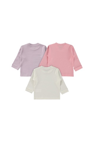 Minidamla Basic 3'lü Set 6-18 Ay Sweatshirt - Pembe