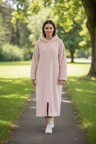 Serona Wellsoft Peluş Kapüşonlu Uzun Panço Yumuşak Dokulu Giyilebilir Tv Battaniyesi Pudra S/m Pudra