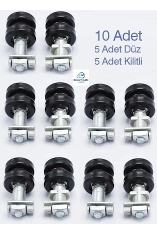 Cam Balkon Metal Teker 10ad. 5 Ad. Kertili + 5 Ad. Düz