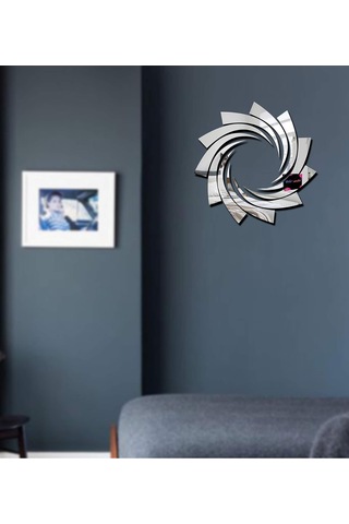 Spiral Serisi Modern Tasarım Akrilik Duvar Dekorasyon Ürünleri Gümüş Renk 50 Cm