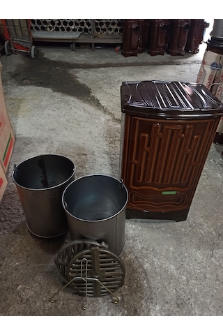 Pres İş Alttan Havalı Kovalı Uyuyan Kömür Odun Sobası
