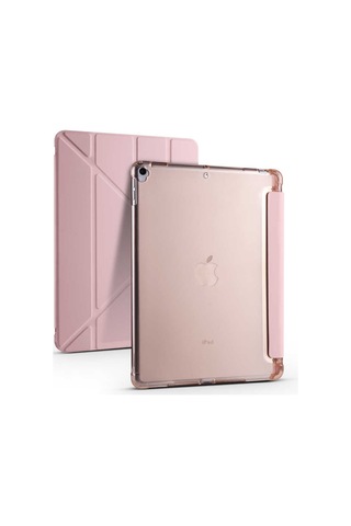 iPad Uyumlu 10.2 2021 (9.Nesil) Kılıf Tri Folding Kalem Bölmeli Standlı