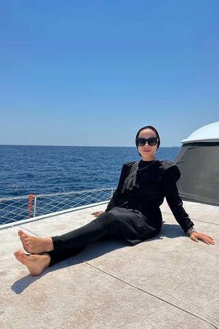 Kahijab Fırfır Detay Tesettür Mayo - Siyah