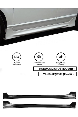 Honda Civic Fd6 Uyumlu Mugen Rr Yan Marşpiyel Plastik Sportif & Dayanıklı