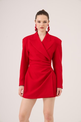 Holly Lolly Beli Drape Detaylı Heleni Blazer Ceket Kırmızı