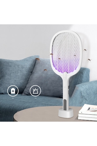 Usb Şarj Edilebilir Elektrikli Sineklik Ev Sivrisinek Öldürücü Beyaz