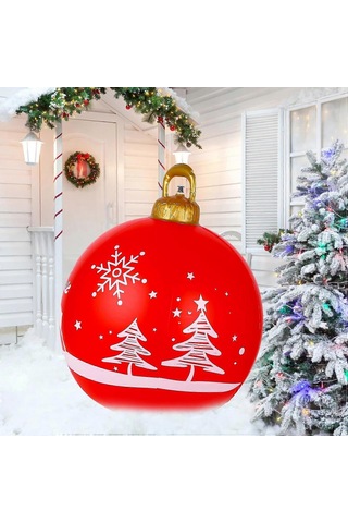 Wjtg 2024,60cm Noel Şişme Topu Şişme Pvc Noel Topları Noel Süslemeleri Noel Ağacı Topundan Yapılmış Noel Topu Noel Topu