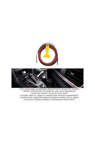 Carub Torpido Çıtası Araç İçi 4,90mt Kırmızı Br4327602 1 Adet