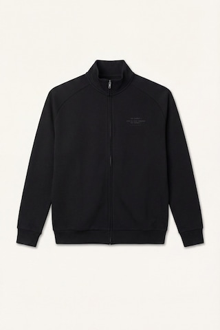 Defacto Boxy Fit Dik Yaka Baskılı İçi Yumuşak Tüylü Cepli Fermuarlı Sweatshirt Hırka E1367ax26aubk81 Siyah-bk81