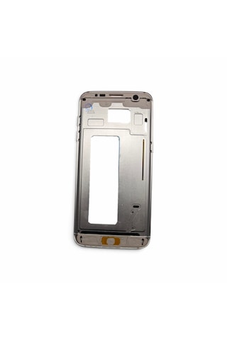 G935 Orta Kasa Galaxy S7 Edge Uyumlu Siyah Renk Orta Kasa Çerçeve + Ses Açma On Off Tuş Plastik Kamera Camı Koyu Gri Gri - Siyah