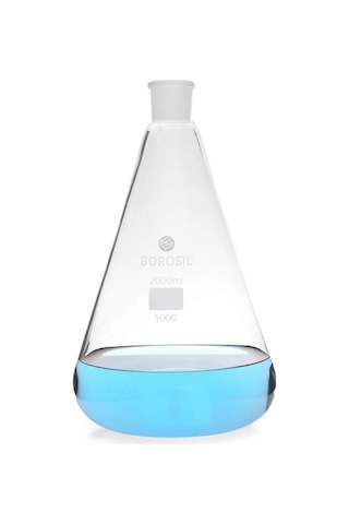 Borosil Cam Erlen Şilifli Erlenmeyer Flask 2 L