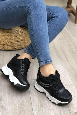 Flet 209 Siyah-beyaz Kadın Spor Sneaker Siyah