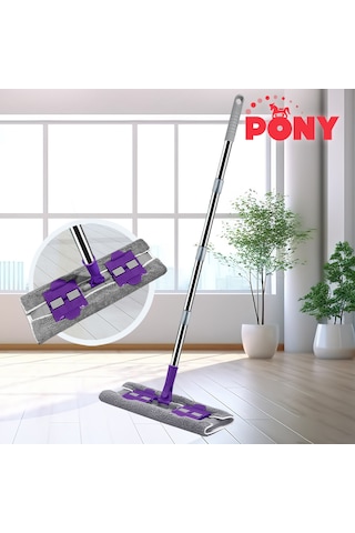 Pony Mandallı Mop Mikrofiber Yüzey Temizlik Seti