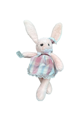 Kulaklı Elbiseli Tavşan Uyku Arkadaşım Peluş Oyuncak 55 Cm Pembe