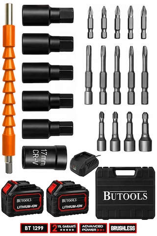 Butools ST-24 450 NM Akülü Somun Bijon Sökme Makinesi Matkap Vidalama Sarı