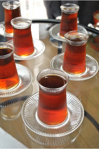 Milano Çay Bardağı Çay Takımı Seti 12 Parça 6 Kişilik Çay Seti Çe Şeffaf