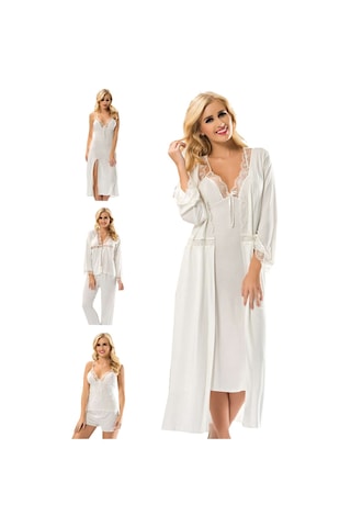 Ekru Penye Çeyizlik 6' Lı Set - 1510 Çok Renkli