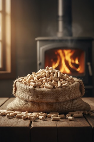 A Kalite %100 Çam Peleti Doğal Yakıt Pelet Sobası Için Yüksek Verim 15 Kg