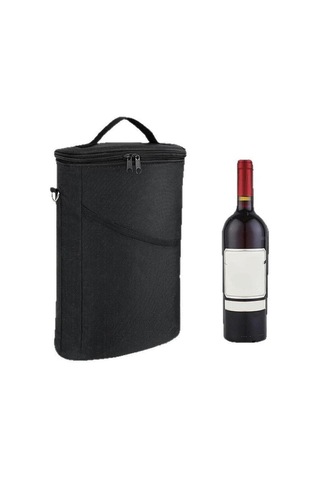 Dolıty 2 Şişe Şarap Tote Çantası Balıkçılık Plaj Açık Siyah Çok Renkli