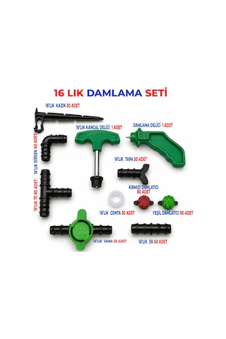 16' Lık Damlama Sulama Seti 542 Parça Bahçe Sulama Sistemi Seti Damlama Hortumu Set İçeriğinde Yoktur