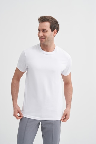 Cazador Erkek Beyaz Bisiklet Yaka T-shirt 46200 Beyaz