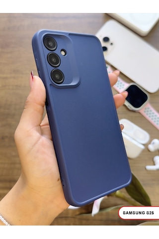 Samsung Galaxy S25 Uyumlu Kamera Korumalı Darbeye Dayanıklı Renk Atmayan Keep Silikon Kılıf Lacivert