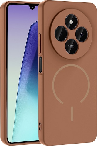 Redmi 14c Kılıf M-safe Şarj Özellikli Sys Meta Kapak - Kahverengi Kahverengi
