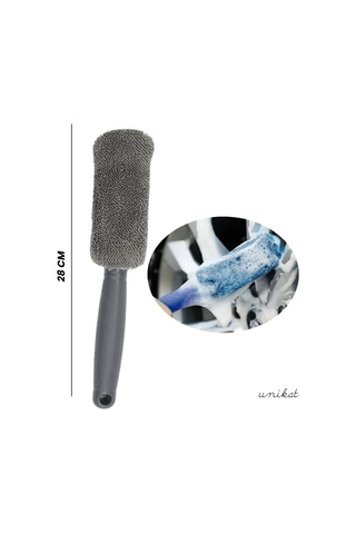 Jant Ve Egzoz Temizlik Süngeri Mopu Mikrofiber Metalsiz İçi Sünger Yumuşak Gri 1 Adet