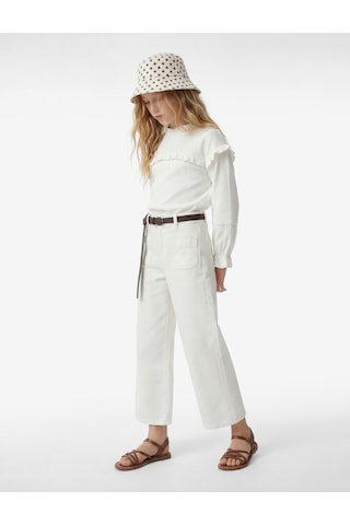 Koton Pamuklu Cepli Bol Kesim Geniş Paça Denim Pantolon Beyaz 6skg40103ad