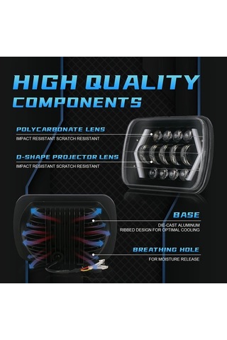 Motion003 Nlpearl 12.7x17.78 Cm 55w Led Far 2 Adet 4x4 Araç Uyumlu 12-24v 3000 Lümen Üstü P