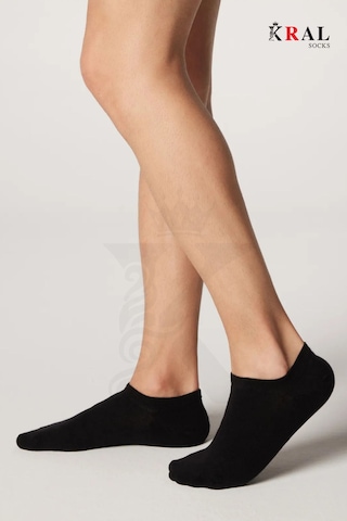 Kral Socks Düz Desen Sneakers Pamuklu Terletmez Unisex Çorap 6 Çift - Siyah