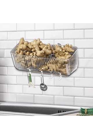 Pazly Suntek Asılı Sepet Organizatörü - Zencefil Sarımsak Saklama Temizleme Konteyneri Temizlemek
