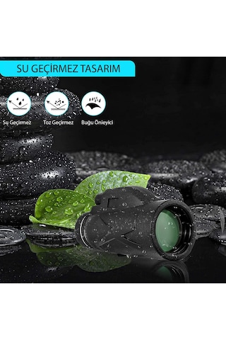 UpWay 80X100 Yüksek Çözünürlüklü Monoküler Teleskop Düşük Gece Gö Siyah