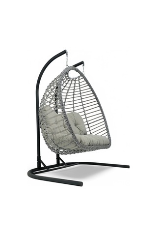 Wellagarden Güneş Kahverengi Rattan İkili Salıncak