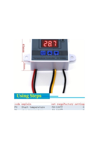 Bay Dijital Termostat Xh-w3002 Led Ekranlı Sıcaklık Kontrol Cihazı 220v Najmaddin