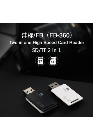 Fosenze Fb360 Usb 2.0 Çiftli Kart Okuyucu - Tf Ve Sd/sdhc Kartları İçin Fotoğraf Makinesi Çok Fonksiyonlu Siyah Okuyucu