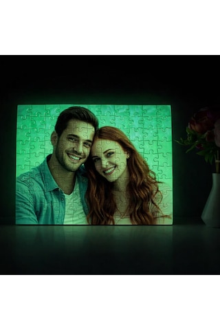 Bk Gift Kişiye Özel Fotoğraflı 99 Parça A4 Fosforlu Puzzle -1, Gece Parlayan Puzzle, Sevgiliye Ve Ev Hediyesi Kobitmeyencom36674 Bk Gift