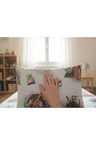 Artunhome Dijital Baskılı Minecraft Yastık Kılıfı 50x70 Cm %100 Pamuk 63 Tel Art20120041 Çok Renkli
