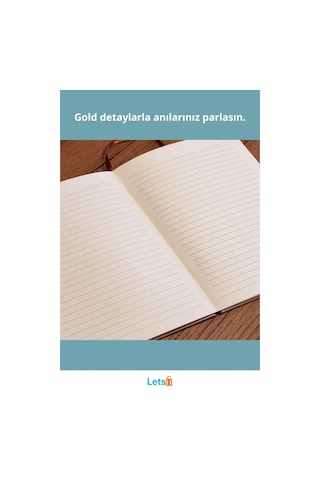 Mavi Gold Detaylı Kaliteli Termo Deri Hatıra Defteri 21 Cm X 15 Cm 96 Yaprak Çok Renkli