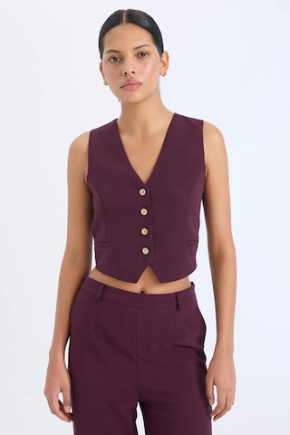 DeFacto Regular Fit V Yaka Blazer Yelek E2364AX24AUBR238 Bordo