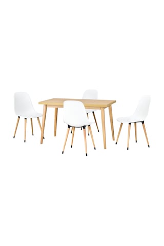Vilinze Eames Sandalye Avanos Ahşap Mdf Mutfak Masası Takımı - 70x120 Cm Natürel