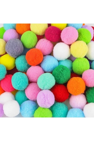 Ponpon 3 Cm Karışık Renk 25 Li Bubu-pon003