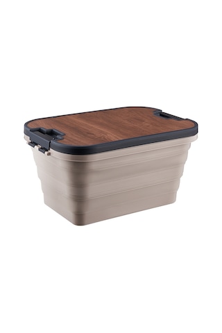 Katlanır Kamp Piknik Sepeti Bej