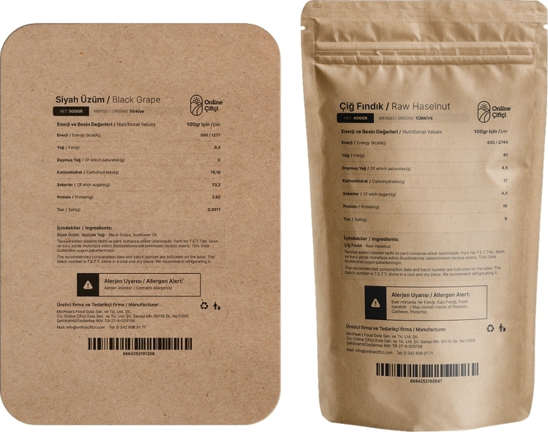 Online Çiftçi Kan Üzümü 500 G + Çiğ Fındık 400 G