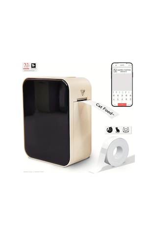 Willowhaven Marklife P15 Taşınabilir Termal Etiket Yazıcı Sütlü Çay + 1 Rulo Akıllı Telefon Uyumlu