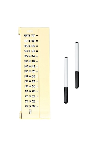 Kangvka Çocuklar İçin Matematik Soruları Üretici Tahtası - 1-200 Arithmetic Karışık İşlemler 14280 Soru - Sarı + 2 Beyaz Tahta Kalemi + Silgi Kumaşı + Depolama Çantası Çok Renkli