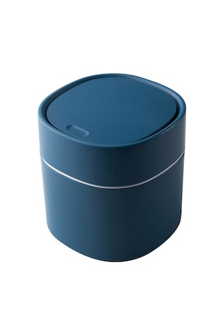 Pazly--mini Çöp Kutusu Masaüstü Çöp Kutusu, Basılarak Açılan Kapaklı Küçük Masa Üstü Kutusu Ev Için Zarif Yuvarlak Köşe Kağıt Kutusu A